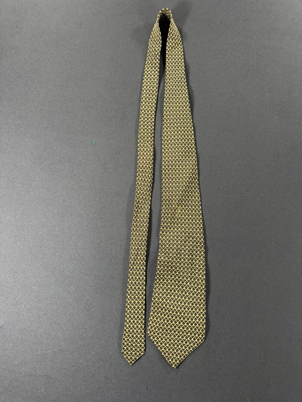 Polo Ralph Lauren Black Gold Diamond Geometric Silk Necktie Men's Tie